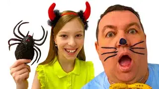 Мария и папа шутят и играют вместе. Видео для детей