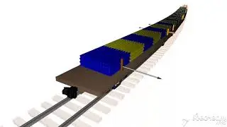 Transportation of 50-meters Rails on 4 Flat Cars: General View & Forces