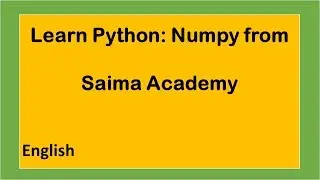Python: Numpy arrays:English
