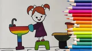 Drawing a girl in toilet