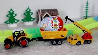 Видео с игрушками. Свинка Пеппа и машины. Киндер сюрприз