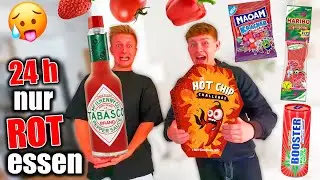 Eating only red food for 24 hours 🍓🍒 Hot chip prank on Echtso 🥵 TipTapTube