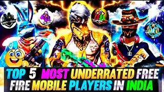 Free Fire Most Underrated Mobile Legends In India ||Free Fire Top Unknown Players