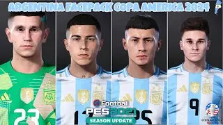 ARGENTINA FACEPACK COPA AMERICA 2024 FOR PES 2021 & FL24