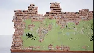 Modular Brick Wall, Unreal Engine: Horizontal wall Real-Time capture