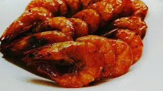 Жареные креветки с чесноком в сливочном масле fried shrimp
