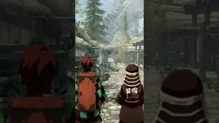 Танджиро исекайнулся в Skyrim! КРД мем #31 #крд #аниме #мемы #прикол #skyrim #танджиро #скайрим