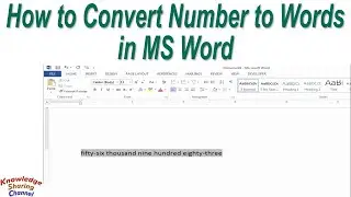 How to Convert Number to Words in MS Word