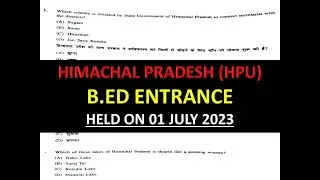 HPU BED ENTRANCE HELD ON 01 JULY 2023 SOLVED ANSWER KEY
