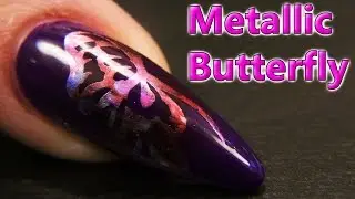 Metallic Butterfly Design Using Gel Polish