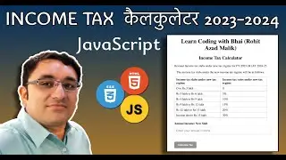 income tax calculator javascript for financial year 2023-24  in hindi || javascript project