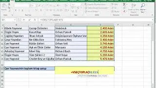 Excel VSEÇ formulleri kullanımları