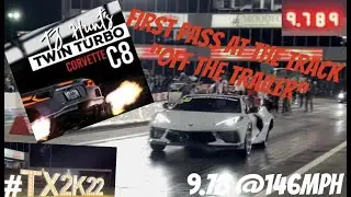 YouTuber TJ Hunts C8 corvette runs 9’s off the trailer at TX2K22