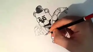 Как нарисовать мишку Фредди поэтапно 5 ночей How to Draw F