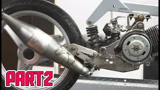 mounting the new exhaust on the Peugeot Fox Deluxe 50cc Racer PART 2