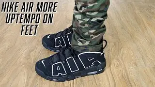 NIKE AIR MORE UPTEMPO BLACK/WHITE 2020 ON FEET