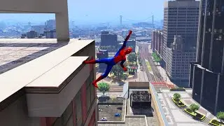 GTA 5 Spiderman: Falling Off the Highest Buildings Compilation #1 Funny and Epic Moments
