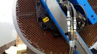 Machining the rear side of a Tube Bundle with the counterbalance Max'd out