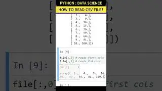 How to read CSV file in Python and Slice array-Numpy | For Absolute beginner| Jupyter Notebook| |