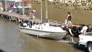 Boat launch fail, boat hard to come off trailer