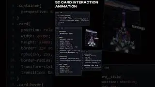 3D Card Interaction Animation || html & css || 