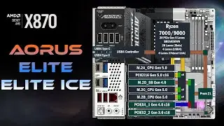 Gigabyte X870 Aorus Elite & Elite Ice All PCIe Connections