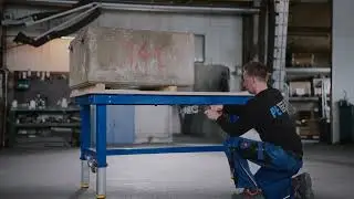 Højdejusterbart arbejdsbord uden hydraulik – ekstremt stabilt | PETec Table Lift Systems