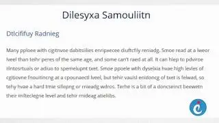 Exceptional Individuals: What is Dyslexia - Reading