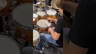 Drumming along a funky hip hop track
