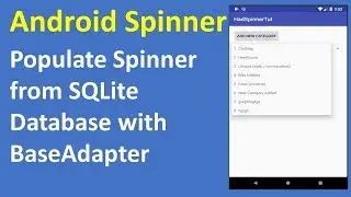 Android Spinner Populate from SQLite database | برمجة اندرويد اندرويد سبنر