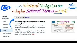 Create vertical navigation bar to display selected menus in Salesforce Lightning Web Component - LWC