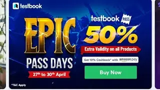 Testbook Epic Pass Days Coupon Code | Testbook Pass Coupon code Today| Testbook 6 Month Free