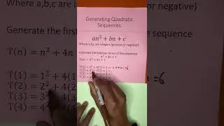 Day 5/30 generating #QuadraticSequences #gcsemathsrevision #mathinar