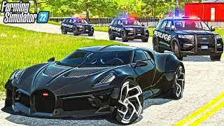 TROLLING COPS WITH BUGATTI (250 MPH) | POLICE CHASE | FARMING SIMULATOR 22