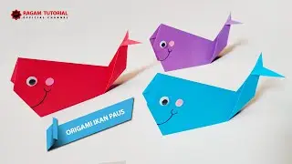 Cara Membuat Origami Ikan Paus - Easy Whale Origami
