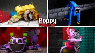 ALL Bosses Deaths Comparison in Minecraft -  Poppy Playtime Chapter 3 VS Chapter 2 VS Chapter 1