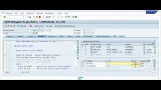 Data base table update in debugging mode