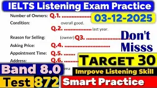 IELTS Listening Practice Test 2025 with Answers | Recent Exam - 03.12.2025