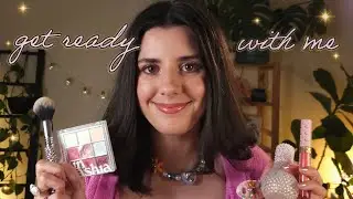 ASMR get ready with me in 10 minutes 🌸✨ (pretty and pink makeup)