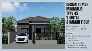 DESAIN RUMAH MINIMALIS TYPE 45 1 LANTAI 3 KAMAR TIDUR