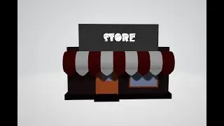 3d shop building (Unity, Blender) free download