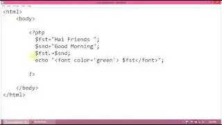 PHP Tutorial : How to combine two strings in to one string in php using string function