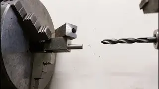 Eccentric turning of square bar on 3 jaws