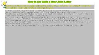 How to do: Write a Dear John Letter