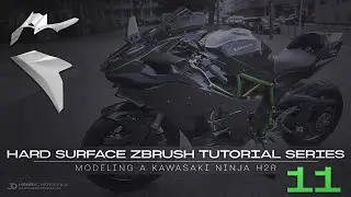 Hard Surface ZBrush Tutorial Series // Modeling A Kawasaki Ninja H2R // 11
