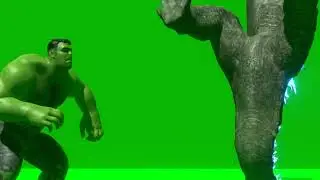 hulk vs godzilla green screen animation