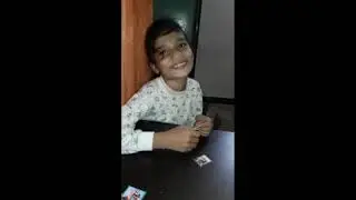 playing boxer card  with my cousine Laya
