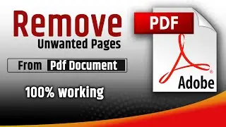 how to remove some pages from pdf | remove one page from pdf