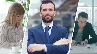 Бизнес Бизнеследи Молодая Женщина Работа Офис Планшет Телефон Папки Документы Чашка Кофе