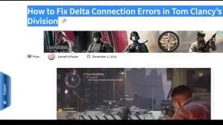 How to Fix Delta Connection Errors in Tom Clancy’s The Division Startup [PC, PS4, XBOX]